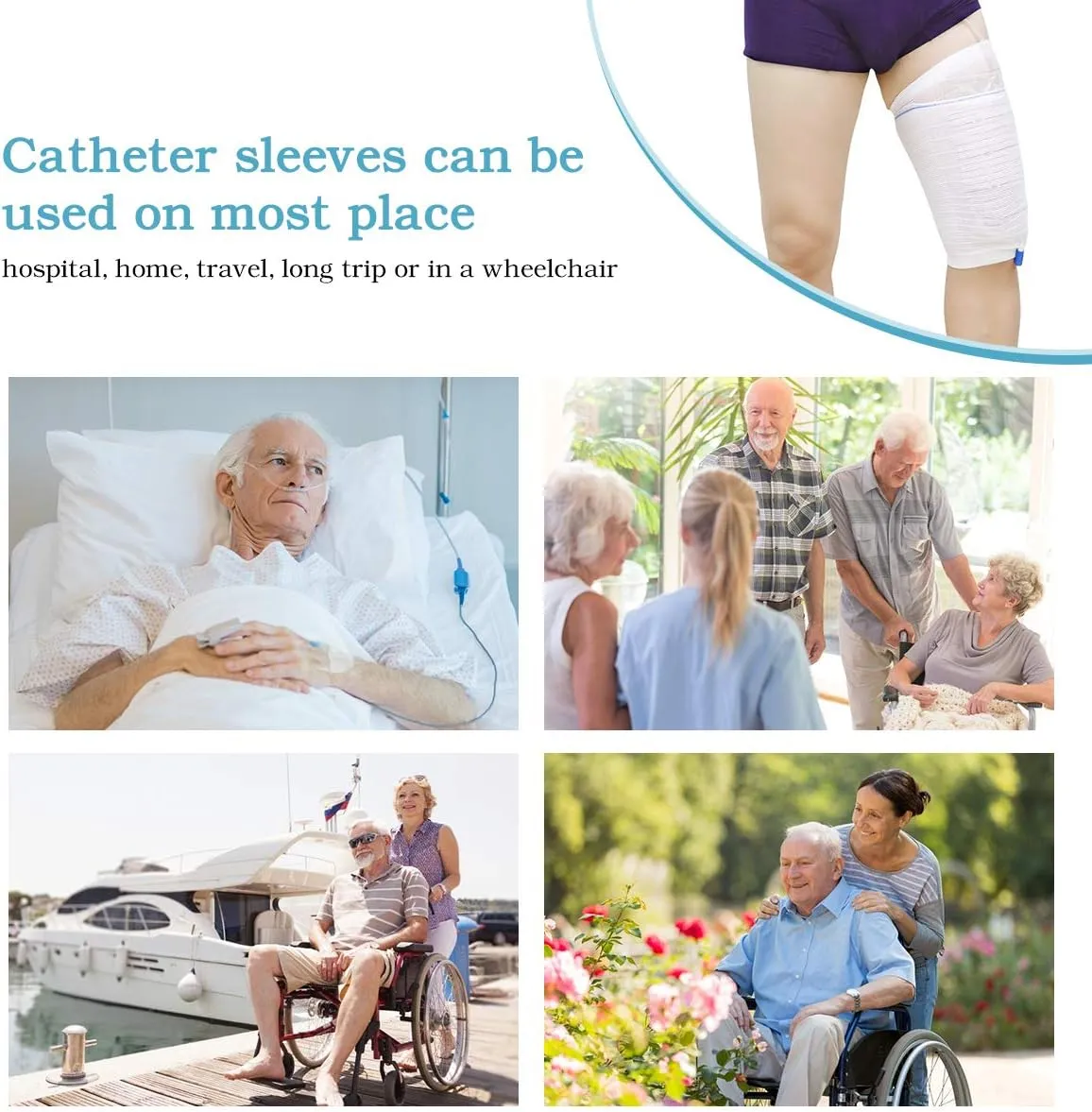 Catheter Leg Bag Holder 2 Count Fabric Catheter Sleeves Urine Leg Bag Holder - Urinary Drainage Bag Stay in Place Urine Bags for Legs Foley Catheter Bag Holder Strap for Men or Women Wheelchairs (XL)