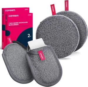 Caveem's Exfoliating Body Scrubber (2 Pack) & Soft Soap Bag (2 Pack) – Deep and Gentle Cleansing for All Skin Types
