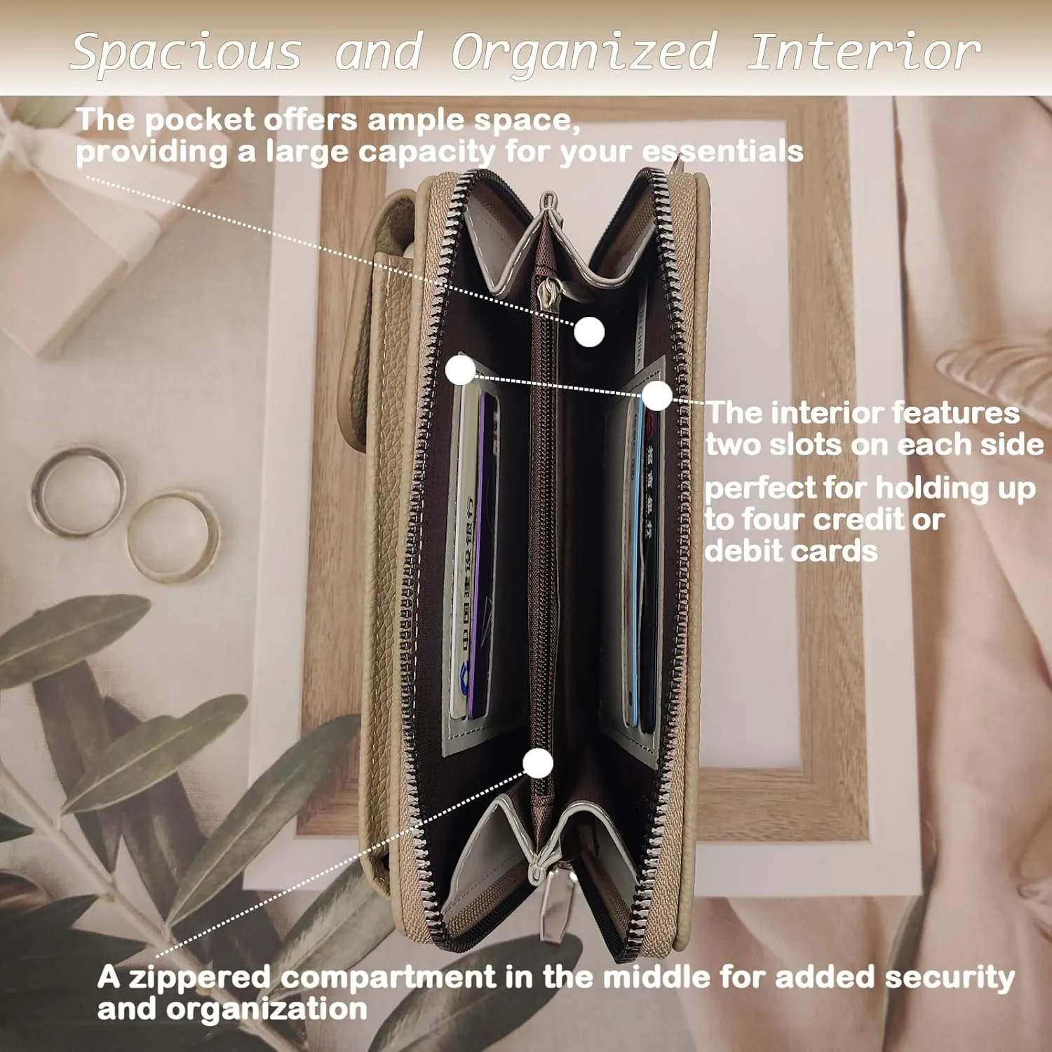Cell Phone Crossbody Lanyard with Zipper Pouch PU Leather Crossbody Phone Bags Purses with Strap Wallet