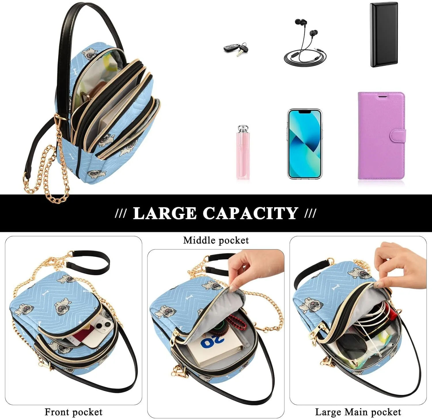 Cell Phone Purse Crossbody Handbag Durable Shoulder Bag Sturdy Travel Pouch