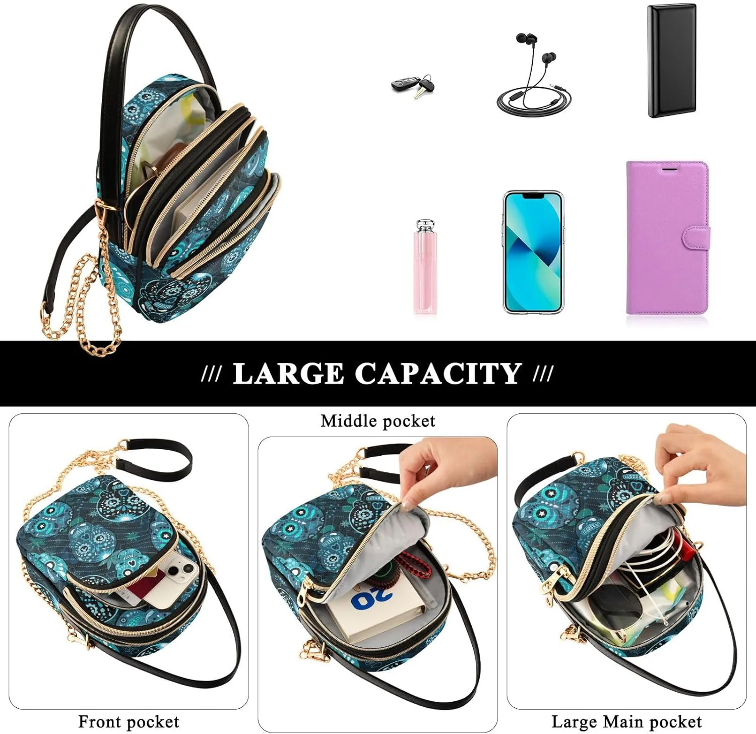 Cell Phone Purse Crossbody Handbag Durable Shoulder Bag
