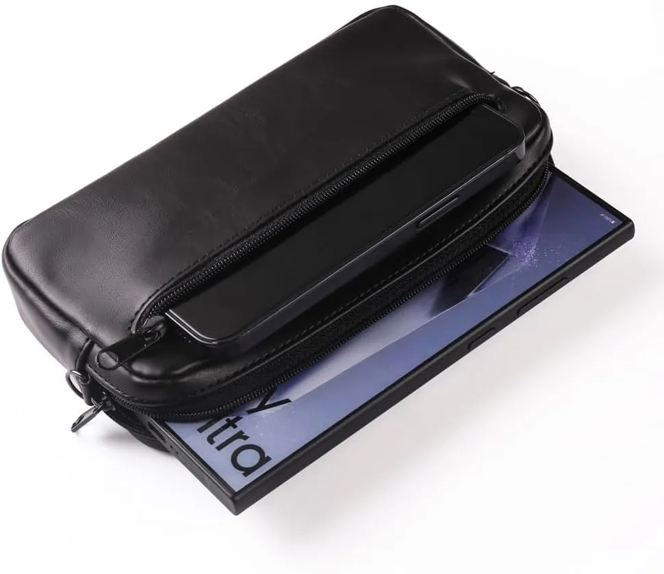 Cell Phone zipper Purse, Leather Small Crossbody Bags for men and women, Crossbody Bag With Shoulder