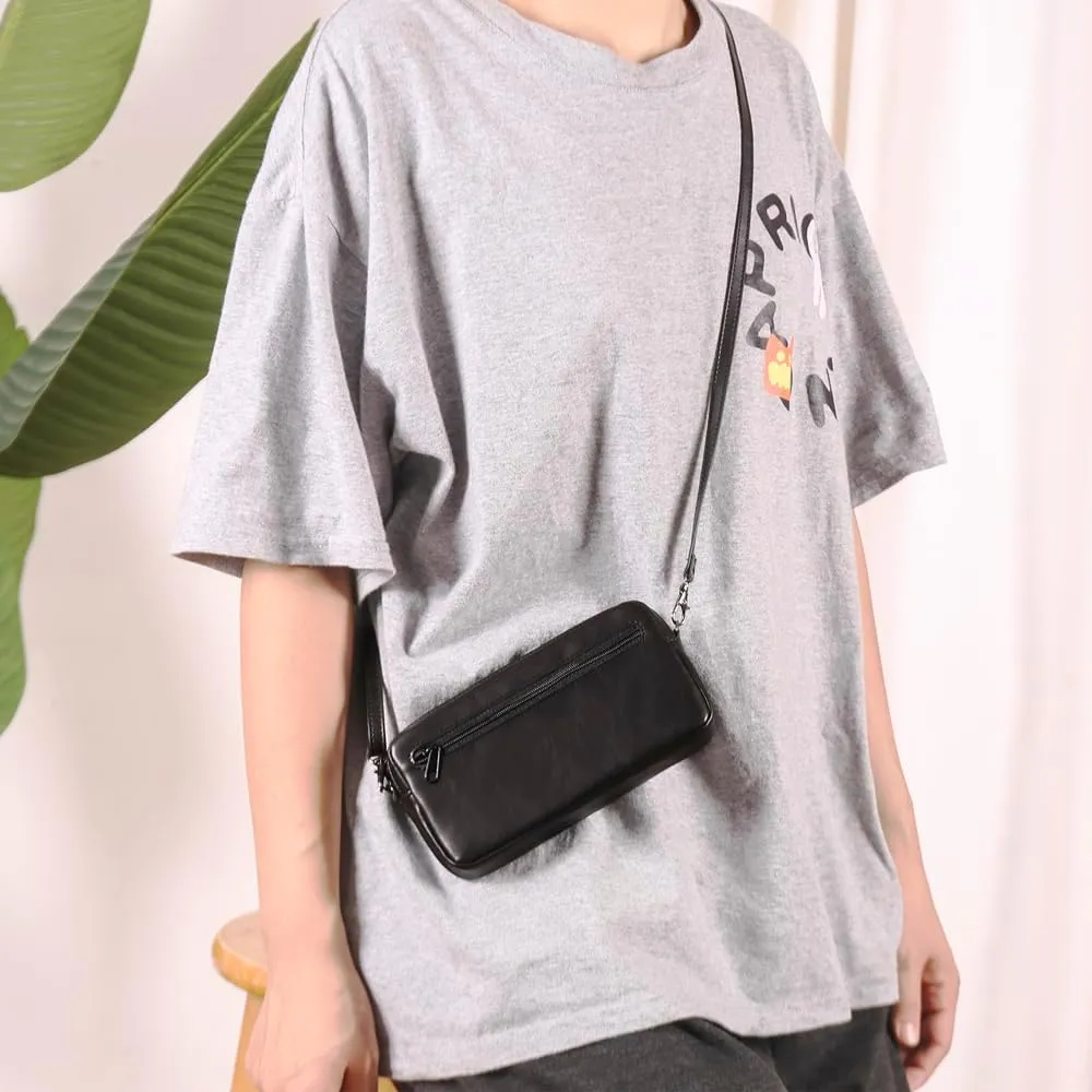Cell Phone zipper Purse, Leather Small Crossbody Bags for men and women, Crossbody Bag With Shoulder