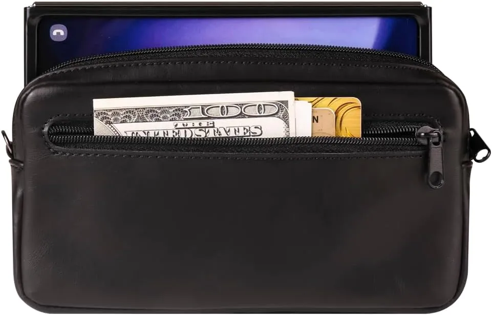 Cell Phone zipper Purse, Leather Small Crossbody Bags for men and women, Crossbody Bag With Shoulder