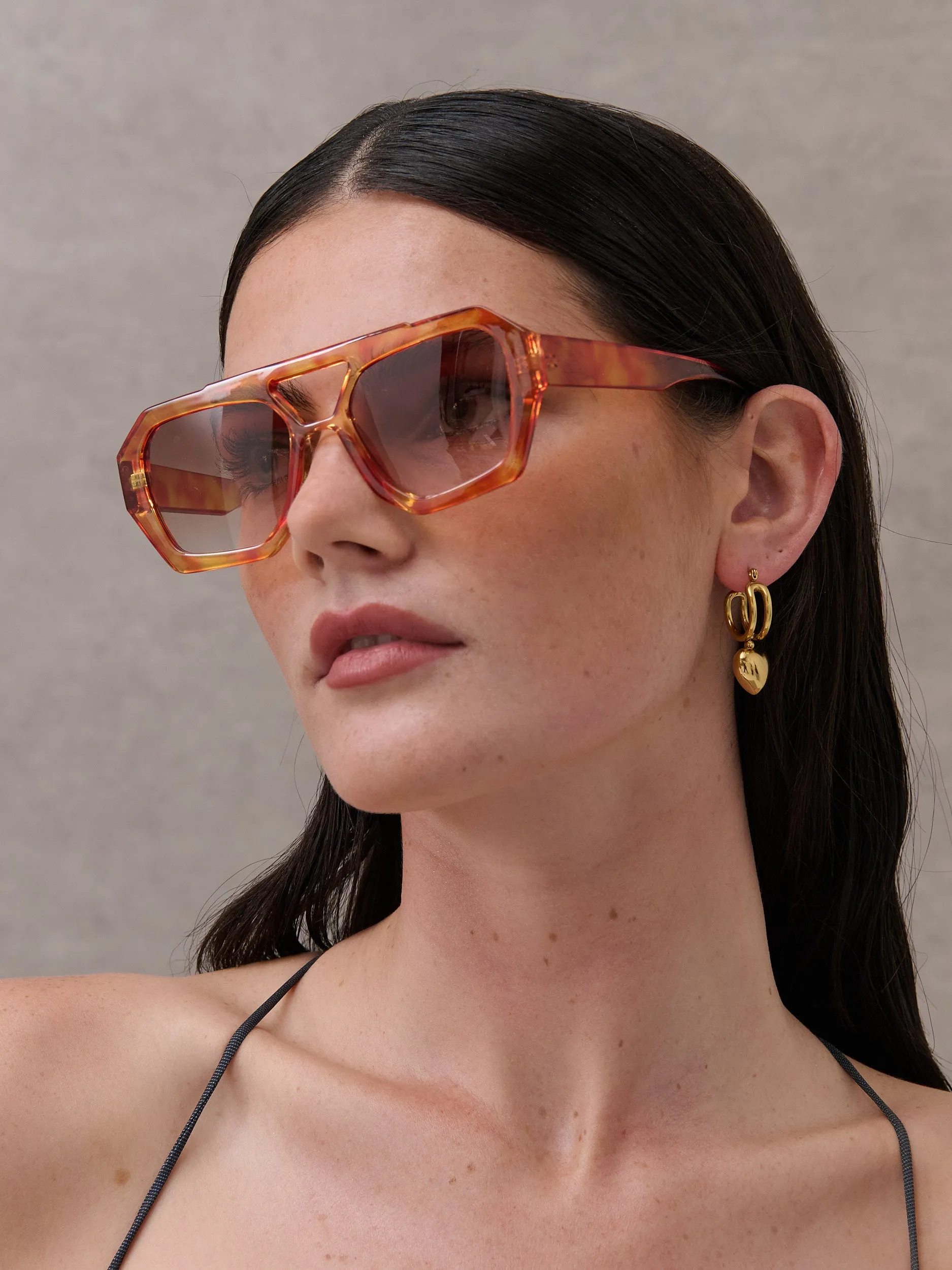 Chai Angular Sunglasses in Vintage Tort