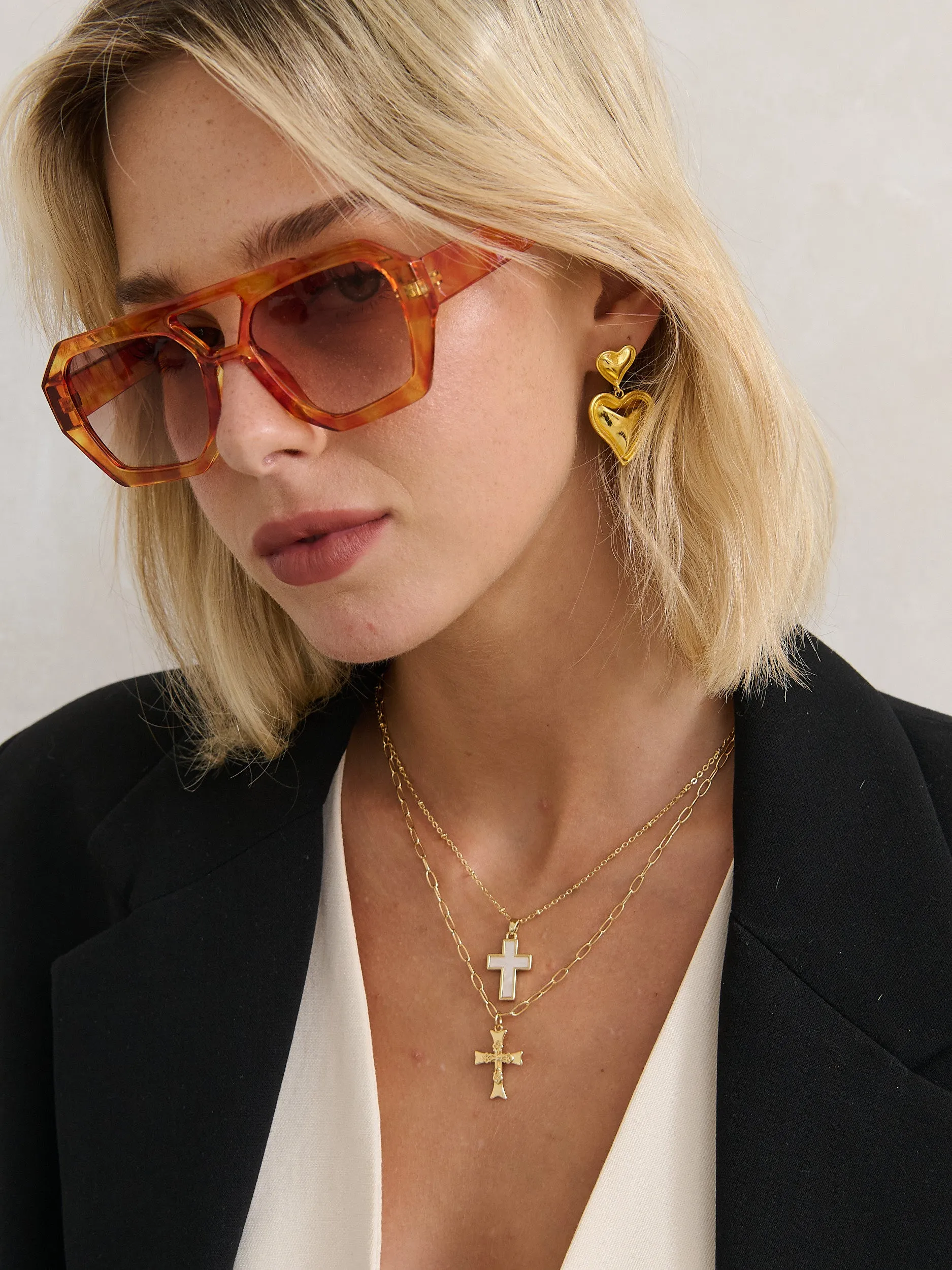 Chai Angular Sunglasses in Vintage Tort