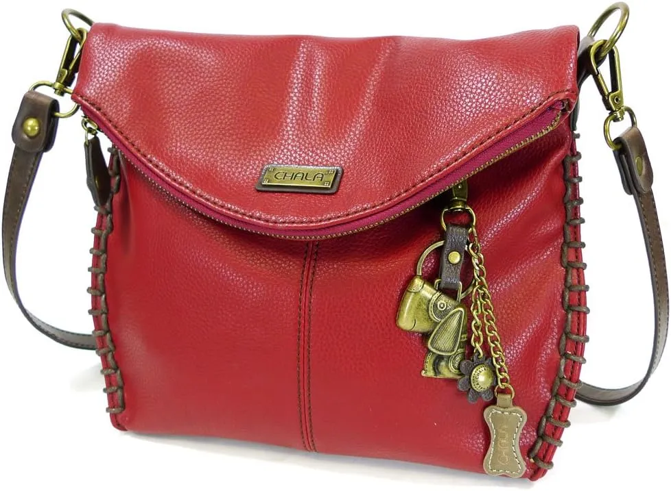 Chala Charming Crossbody Bag Shoulder Handbag With Flap Top and Zipper -Pewter