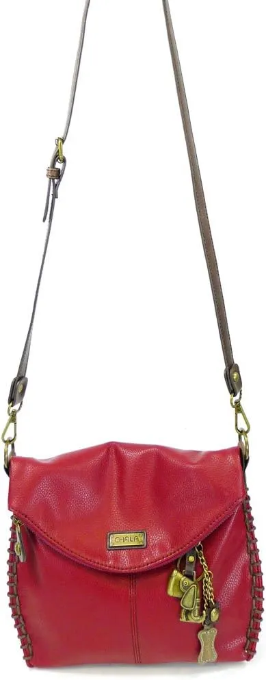 Chala Charming Crossbody Bag Shoulder Handbag With Flap Top and Zipper -Pewter