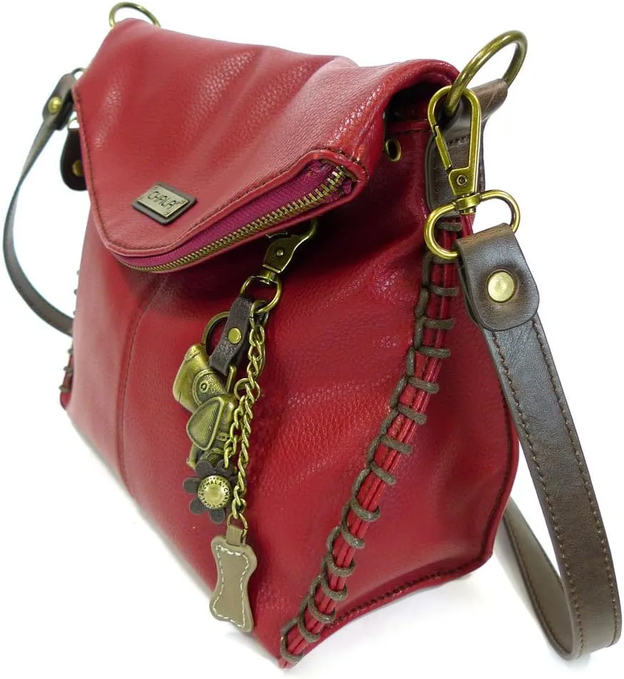 Chala Charming Crossbody Bag Shoulder Handbag With Flap Top and Zipper -Pewter