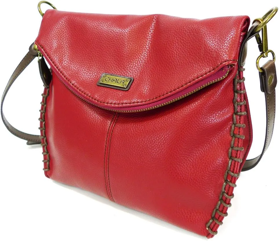 Chala Charming Crossbody Bag Shoulder Handbag With Flap Top and Zipper -Pewter