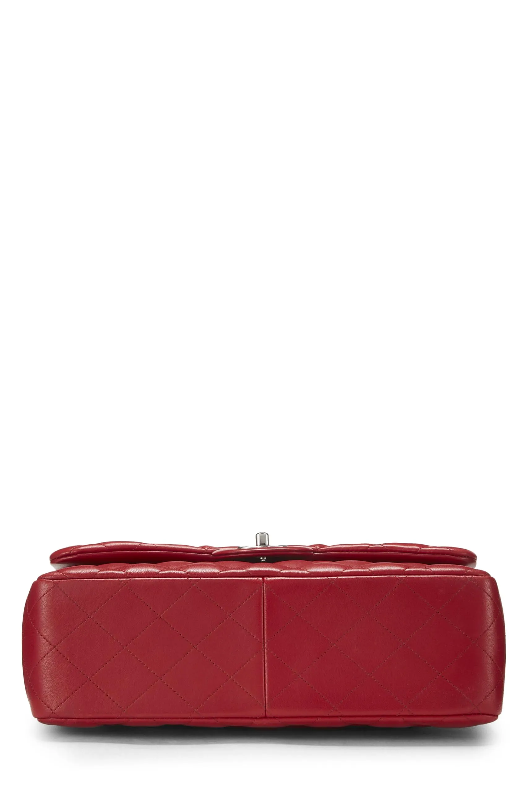 Chanel,  Red Quilted Lambskin New Classic Double Flap Jumbo, Red
