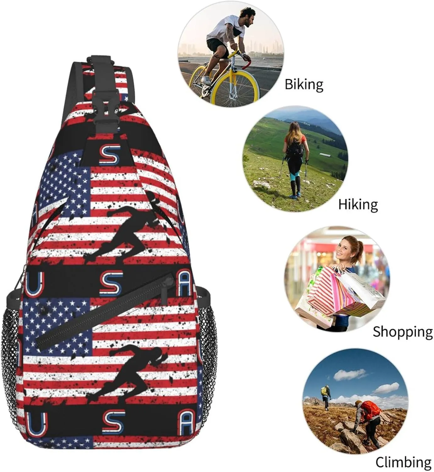 Chest Sling Bag Crossbody Shoulder Backpack Bag Gym Cycling Travel Hiking Daypack Cross Bag