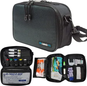 ChillMed® Elite - Weekly Diabetic Travel Case - Insulin Pen & Glucose Meter Organizer with Reusable Ice Pack - Up to 14 Hours of Cool Time (Slate)