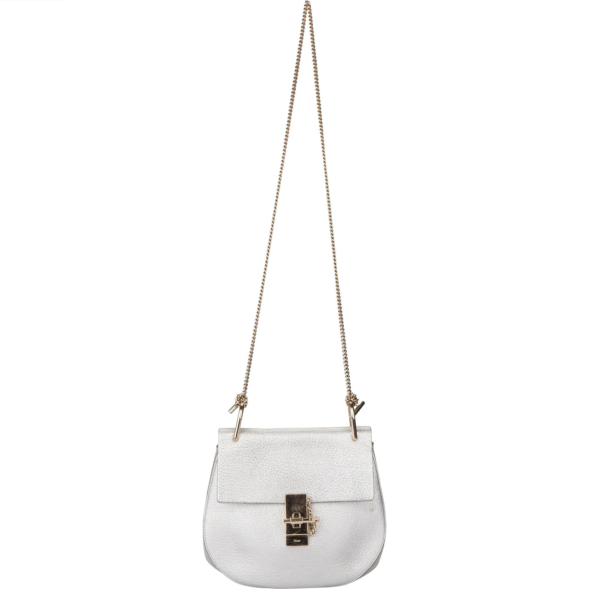 Chloé Silver Leather Drew Crossbody bag