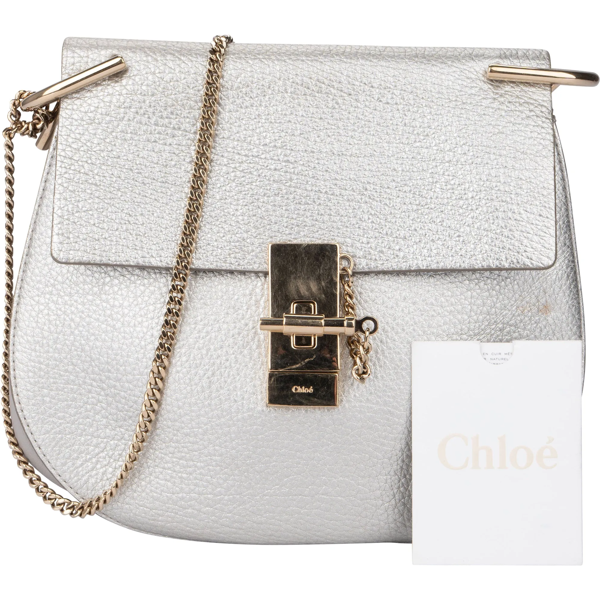 Chloé Silver Leather Drew Crossbody bag