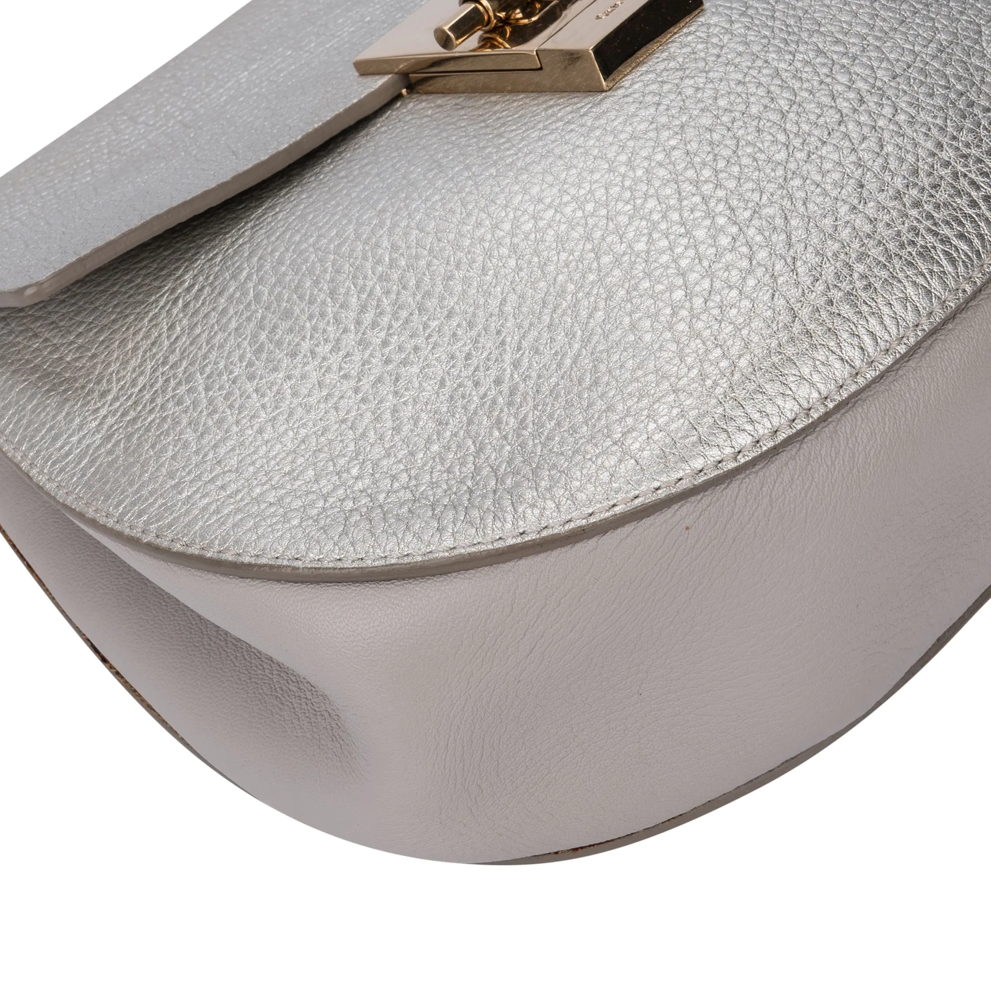 Chloé Silver Leather Drew Crossbody bag