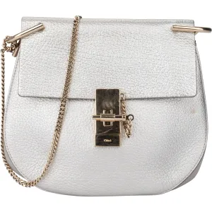 Chloé Silver Leather Drew Crossbody bag