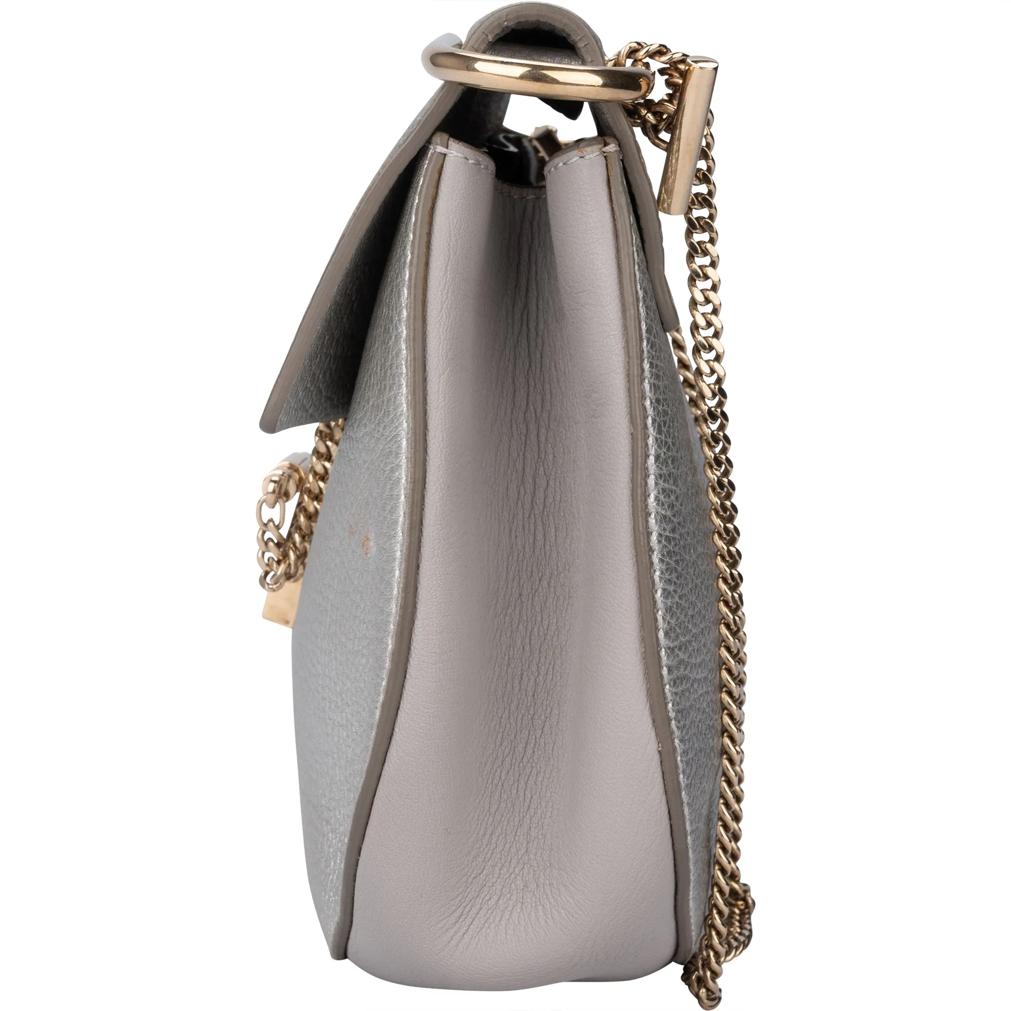 Chloé Silver Leather Drew Crossbody bag
