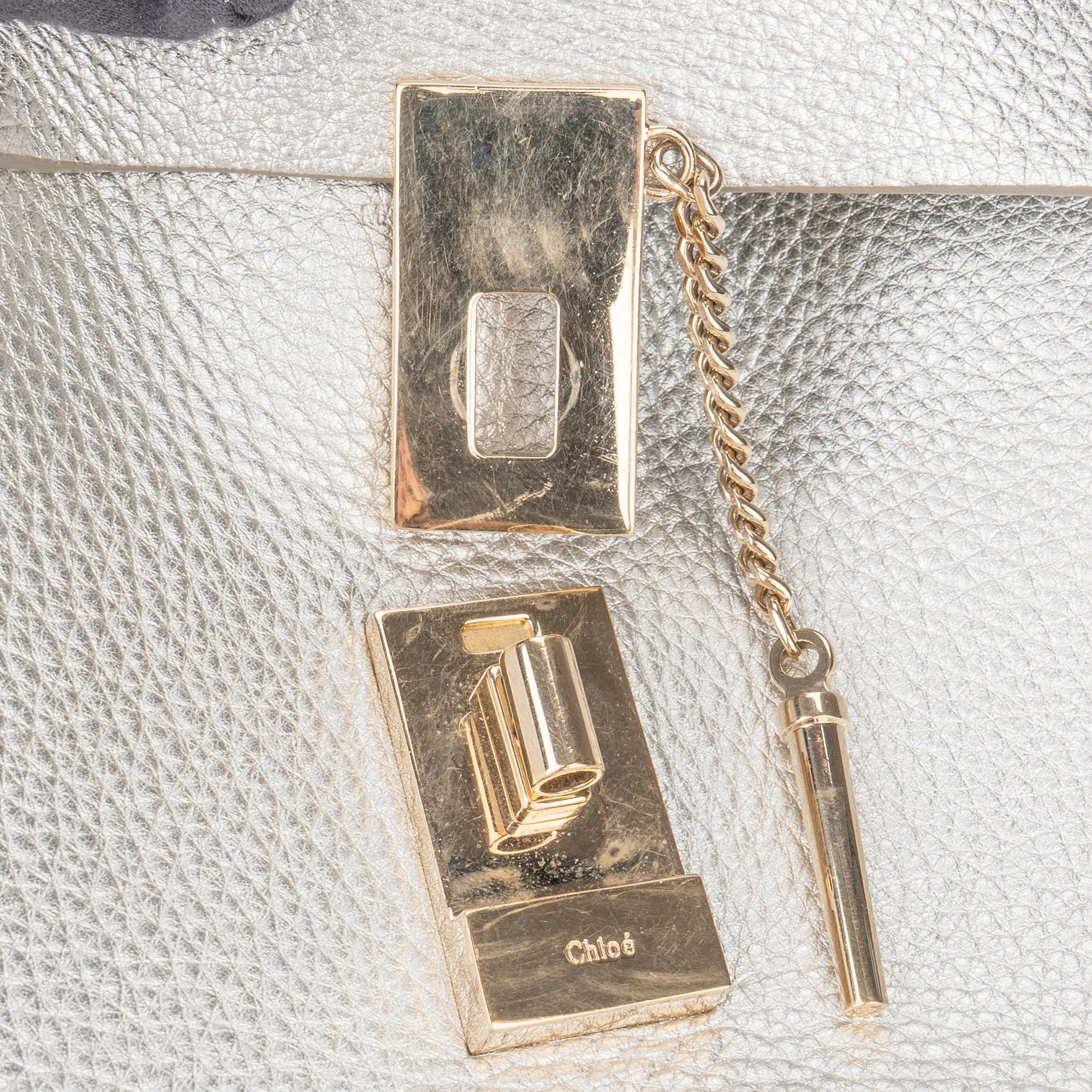 Chloé Silver Leather Drew Crossbody bag