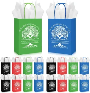 Cholemy 50 Sets Family Reunion Gift Bags with Handles and Tissue Paper Family Reunion Party Favors Kraft Treat Bags Remembering Our Roots Gift Ideas Gathering Party Decorations