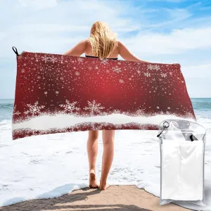 Christmas Premium Compact Microfiber Travel Towel-Featherlight & Quick Dry,Sand-Resistant Beach Towel for Swimming,Camping,Vacation Essentials with Carry Pouch