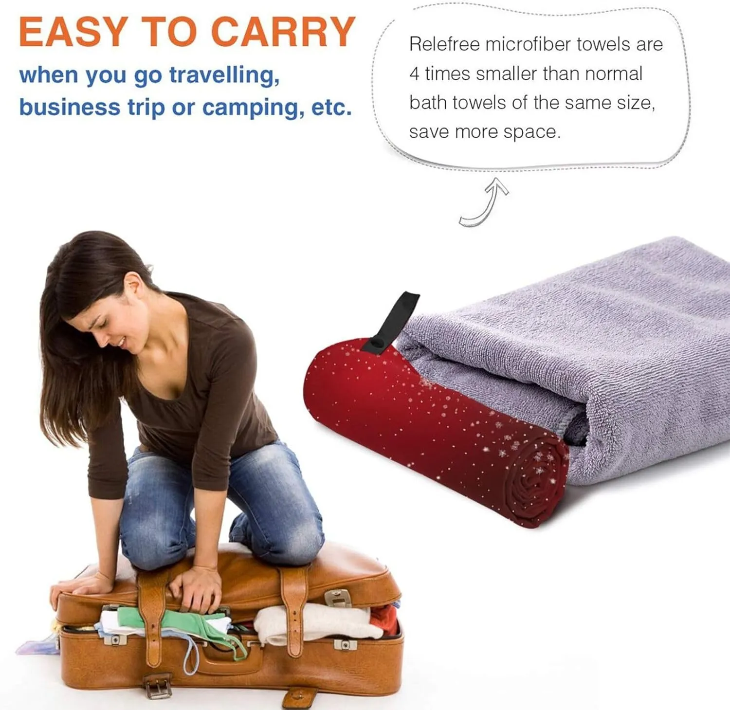 Christmas Premium Compact Microfiber Travel Towel-Featherlight & Quick Dry,Sand-Resistant Beach Towel for Swimming,Camping,Vacation Essentials with Carry Pouch