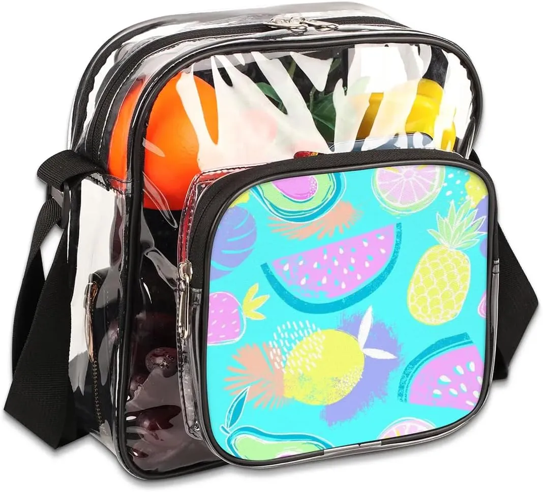 Clear Crossbody Bag Stadium Approved for Women and Men Transparent Messenger Shoulder Bag Clear Purse Bag