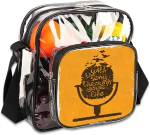 Clear Crossbody Bag Stadium Approved for Women and Men Transparent Messenger Shoulder Bag Clear Purse Bag