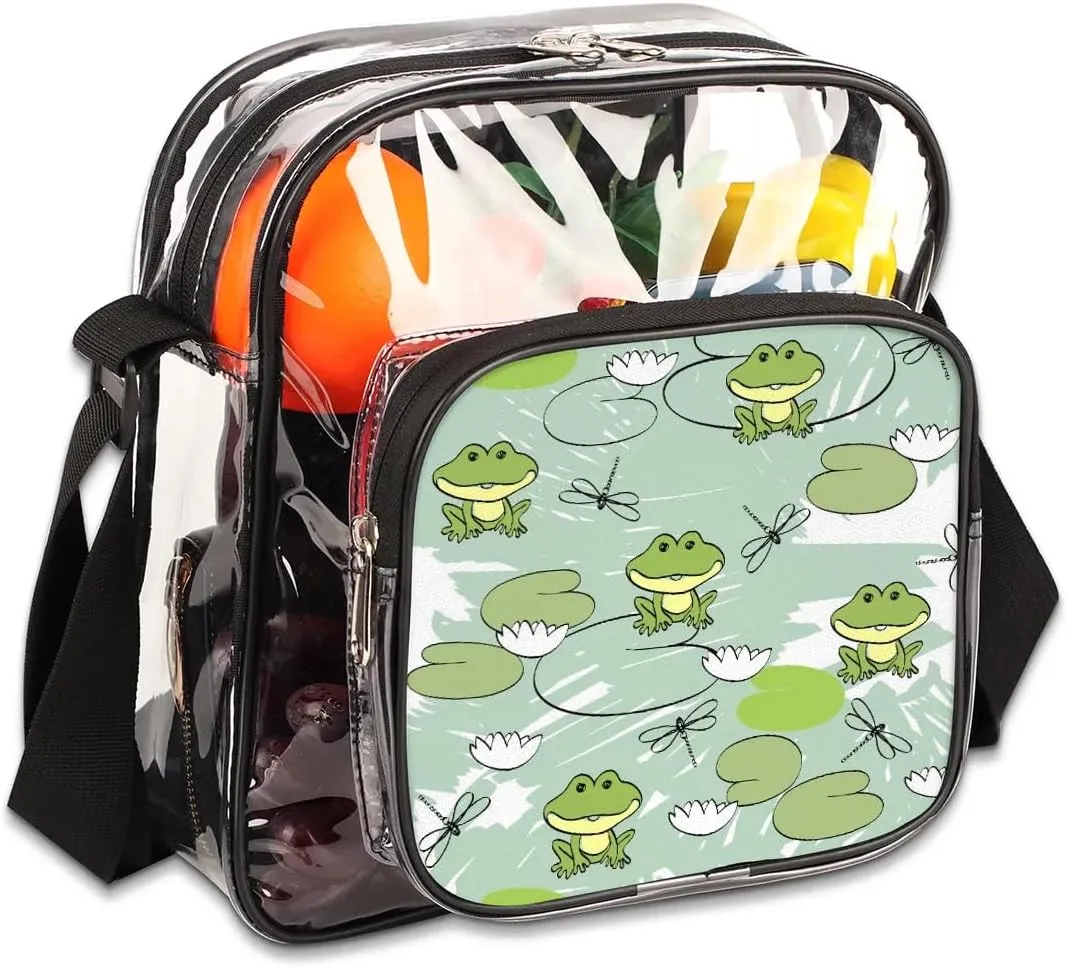 Clear Crossbody Bag Stadium Approved for Women and Men Transparent Messenger Shoulder Bag Clear Purse Bag