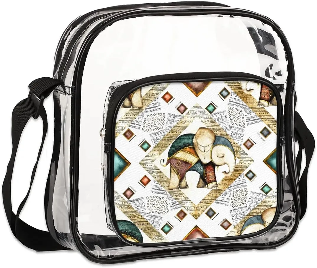 Clear Crossbody Bag Stadium Approved for Women and Men Transparent Messenger Shoulder Bag Clear Purse Bag