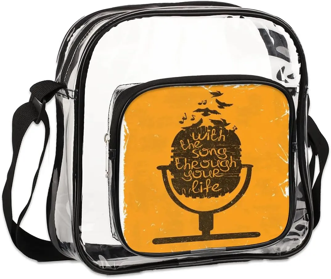 Clear Crossbody Bag Stadium Approved for Women and Men Transparent Messenger Shoulder Bag Clear Purse Bag
