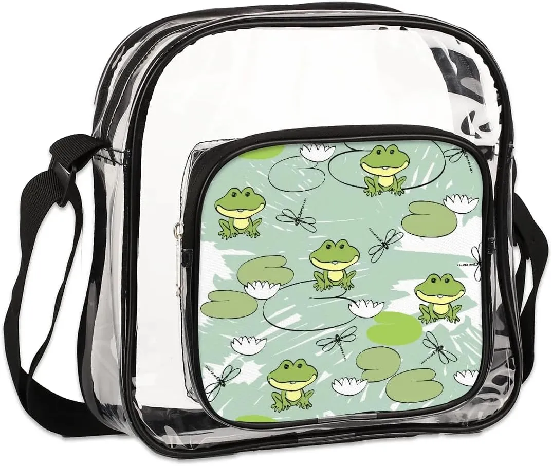 Clear Crossbody Bag Stadium Approved for Women and Men Transparent Messenger Shoulder Bag Clear Purse Bag