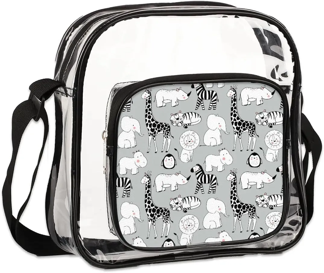 Clear Crossbody Bag Stadium Approved for Women and Men Transparent Messenger Shoulder Bag Clear Purse Bag