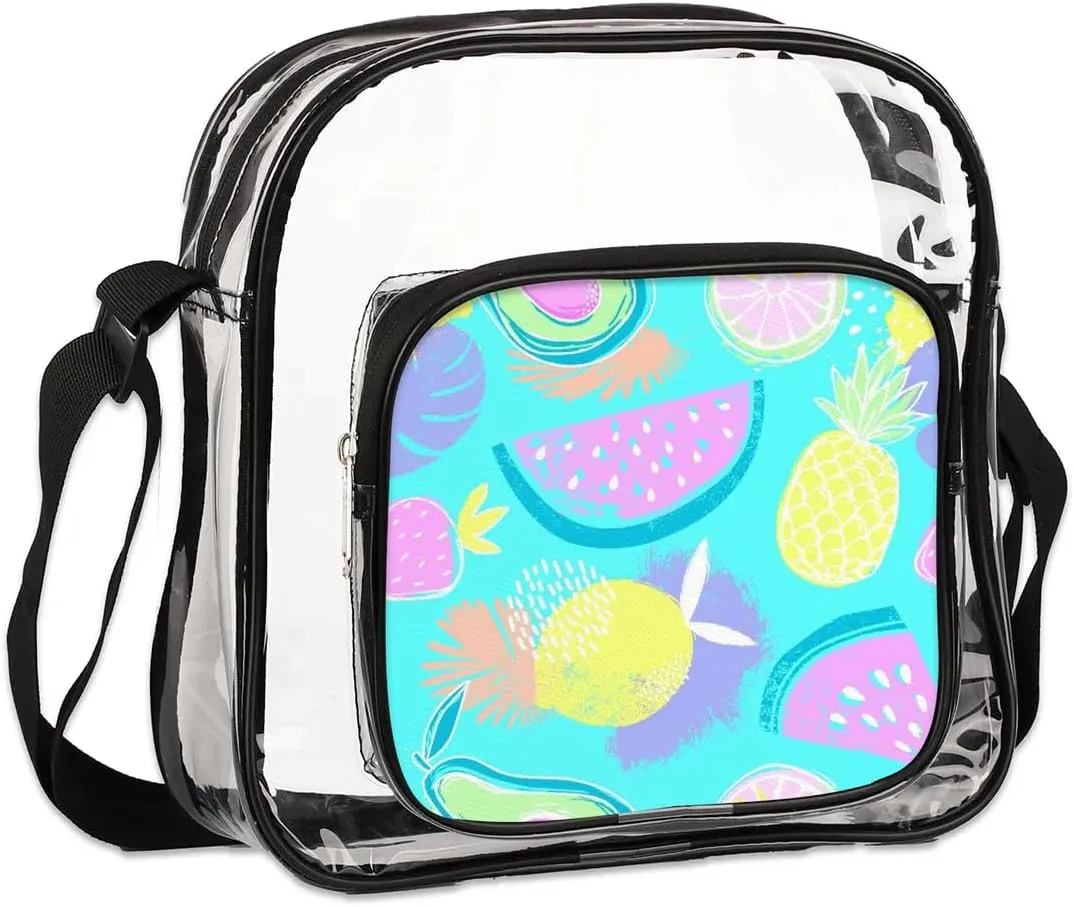 Clear Crossbody Bag Stadium Approved for Women and Men Transparent Messenger Shoulder Bag Clear Purse Bag