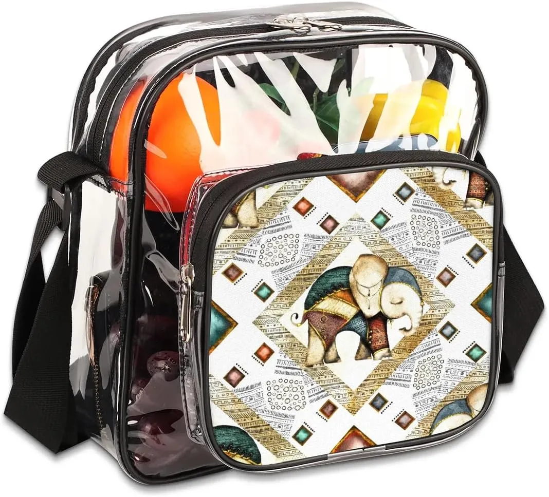 Clear Crossbody Bag Stadium Approved for Women and Men Transparent Messenger Shoulder Bag Clear Purse Bag