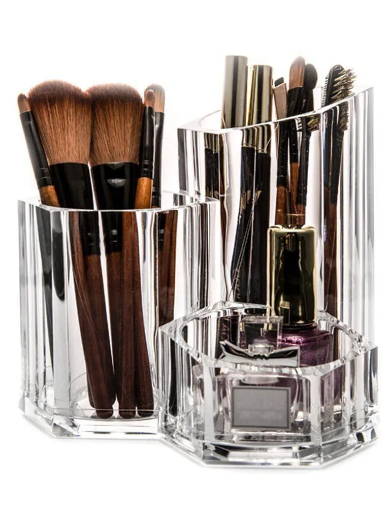 Clear Makeup Brush Holder & Beauty Storage