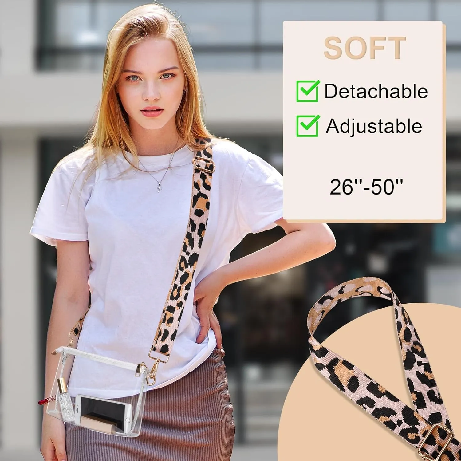 Clear Purse for Women - Stadium Approved Crossbody Bag, Small Stadium Bag for Concerts & Sports Events