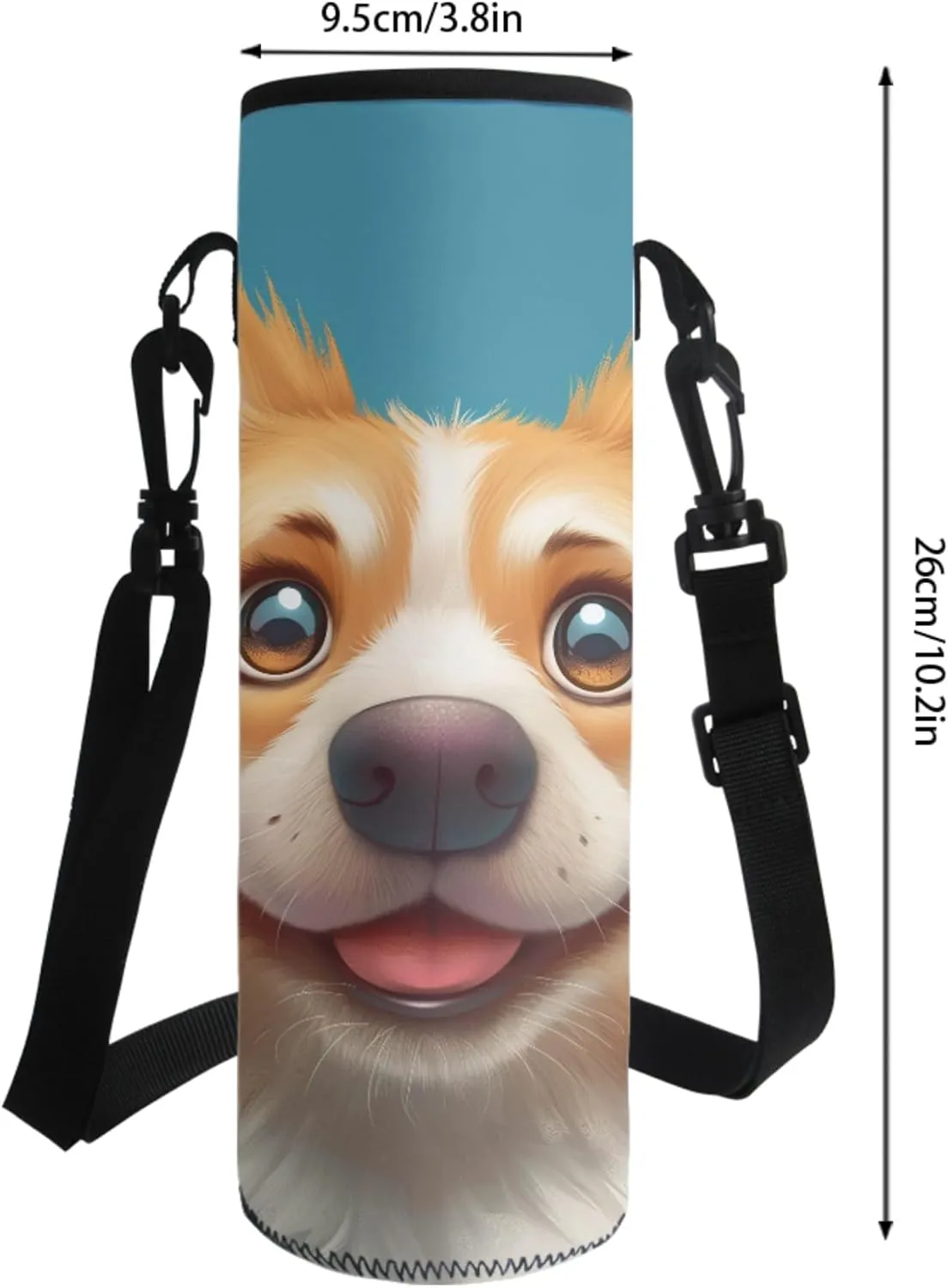 CLOHOMIN Corgi Backpack with Lunch Box for Kids Boys Dog Book Bags for Girls 10-12 Years Old, School Bag with Lunch Bag Set of 4 Cute Bookbag and Lunch Tote Pencil Case Water Bottle Bag, Blue
