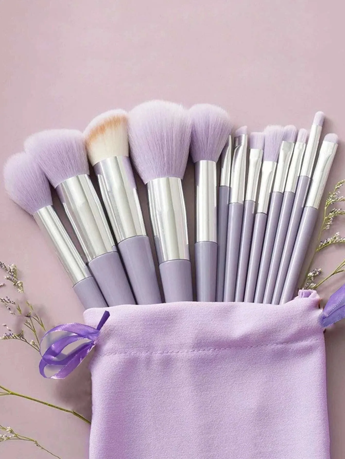 Cloth Bag Portable Travel Soft Hair Makeup Brush Set (Multiple Colors)