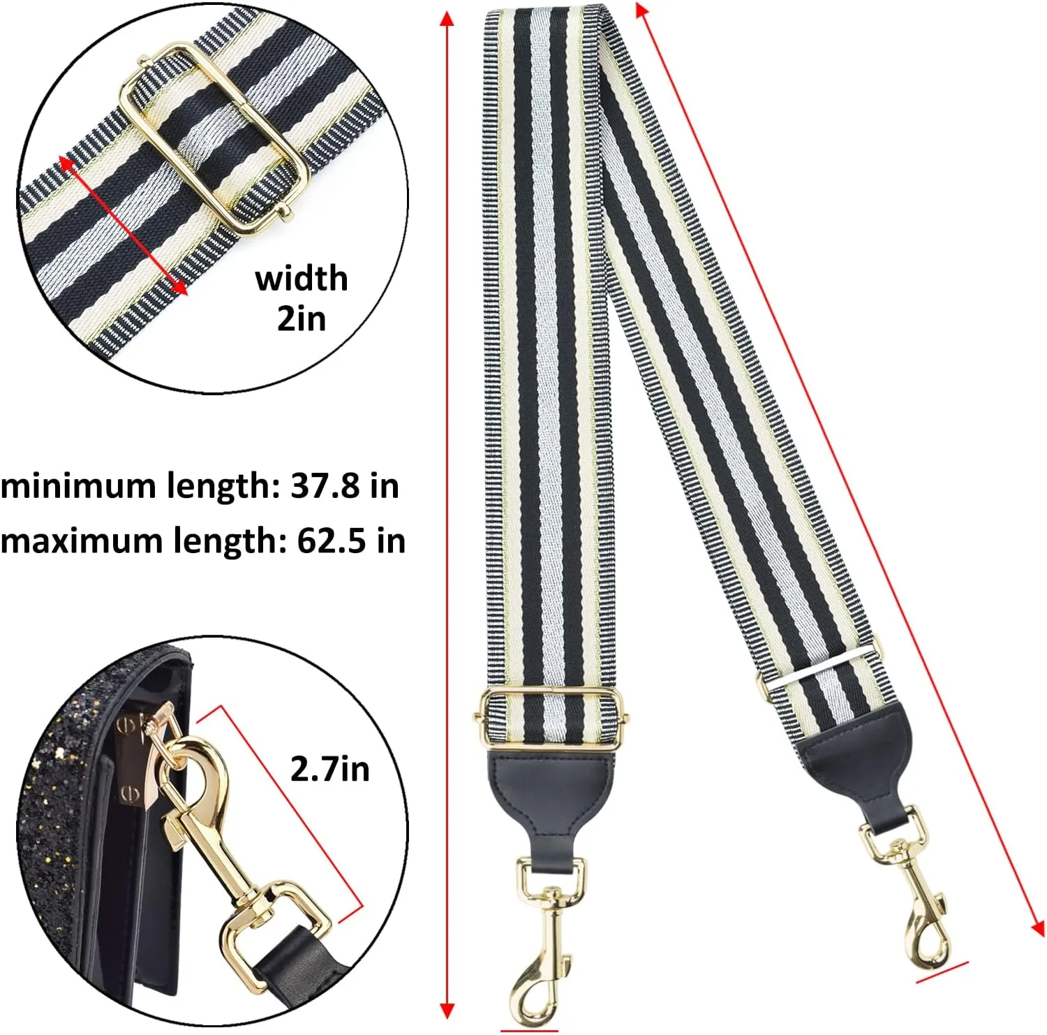 CLOUDMUSIC Handbag Strap Replacement Shoulder Crossbody Strap Purse Strap For Women Girls
