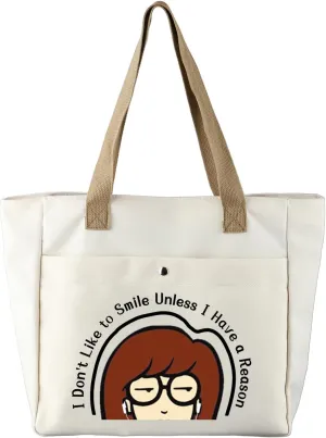 CMNIM Dariia Merchandise Gift Dariia Makeup Bag 90s Tv Show Merch for Fans I Don't Like To Smile Unless I Have a Reason (I Don't Like To Smile Large TB)