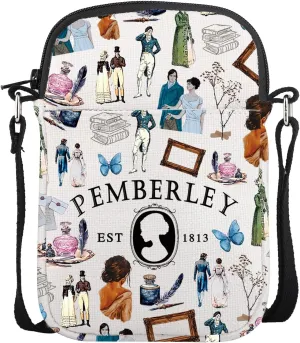 CMNIM Prejudice Merch Gifts Austen Mini Crossbody Bags Literary Gifts Pride 1813 Shoulder Bag for Book Lover Gifts