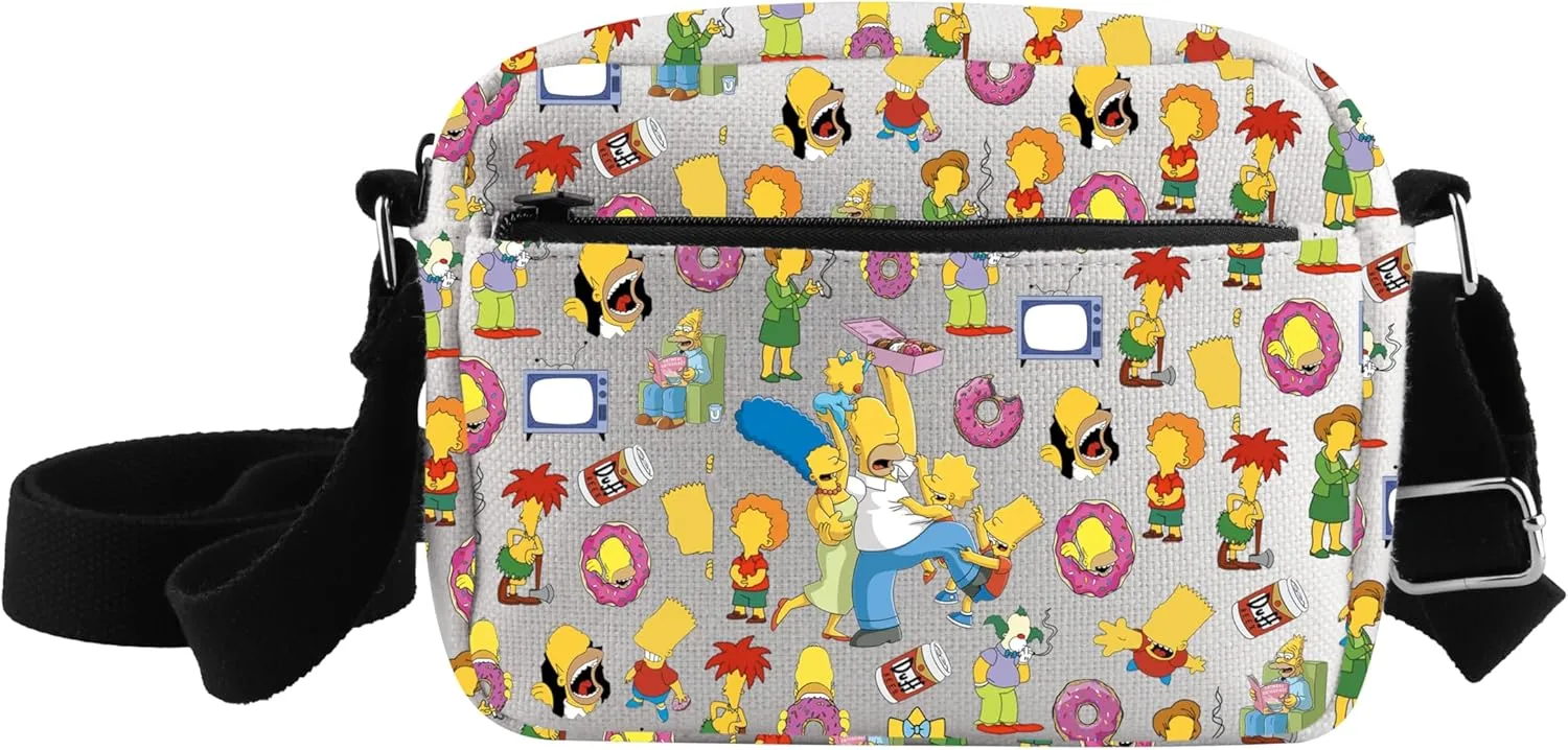 CMNIM Simps-n Characters Crossbody Bag Simps-n Family Gifts Homer Simps-n Shoulder Handbag for Cartoon TV Show Fans Gifts