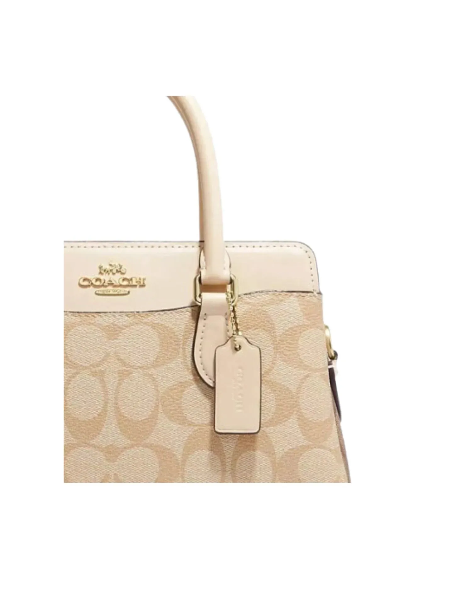 Coach Mini Darcie Carryall Signature Colorblocked Light Khaki Multi