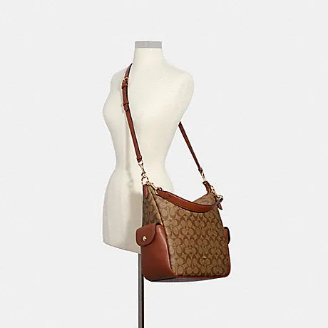COACH Pennie Shoulder Bag In Signature Canvas with Detachable Strap for Shoulder/Crossbody Wear