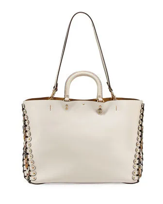 COACH ROGUE SIDE LINK DETAILS GLOVE TANNED LEATHER TOTE BAG