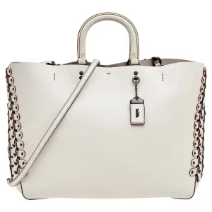 COACH ROGUE SIDE LINK DETAILS GLOVE TANNED LEATHER TOTE BAG