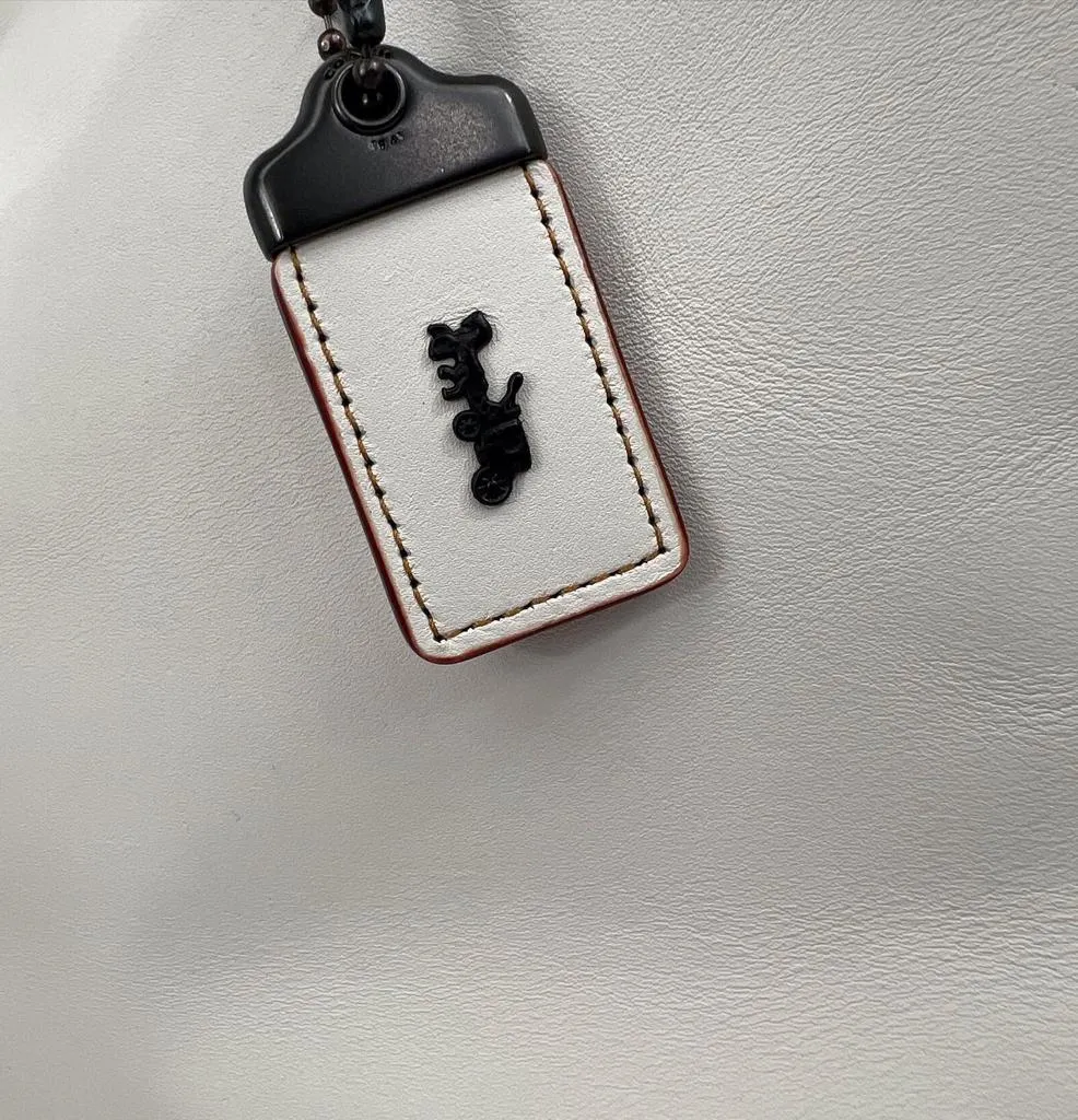 COACH ROGUE SIDE LINK DETAILS GLOVE TANNED LEATHER TOTE BAG