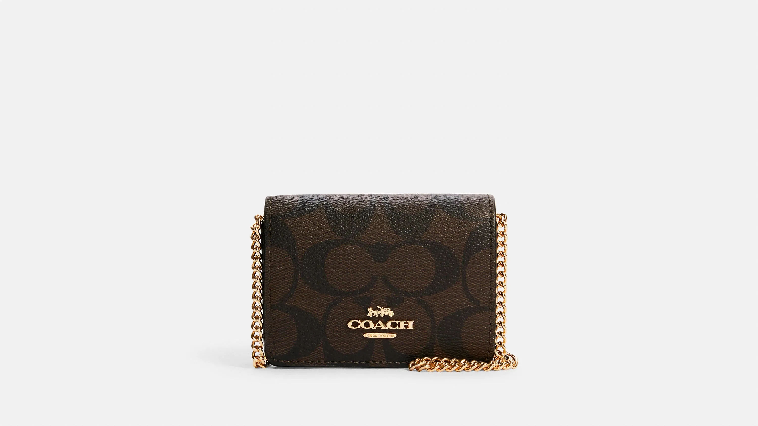 COACH SIGNATURE LOGO MINI WALLET ON CHAIN