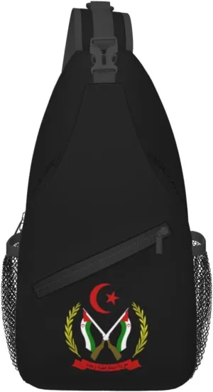 Coat of Arms of the Sahrawi Arab Democratic Republic Crossbody Bags For Women Men Chest Backpack Gym Shoulder Bag Travel Outdoor Sports Casual Crossbody Bags